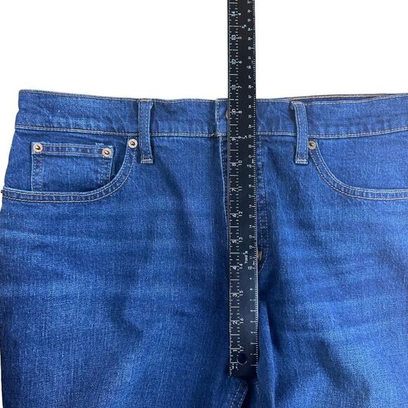 J Crew Mid Rise Flare Crop Jeans Dark Wash Size 31 Button Fly Stretch Denim - Picture 6 of 8